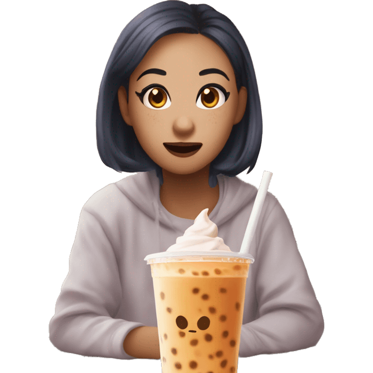 Bubble tea 🧋gossping rumours surprised facial reaction 👀😮 emoji