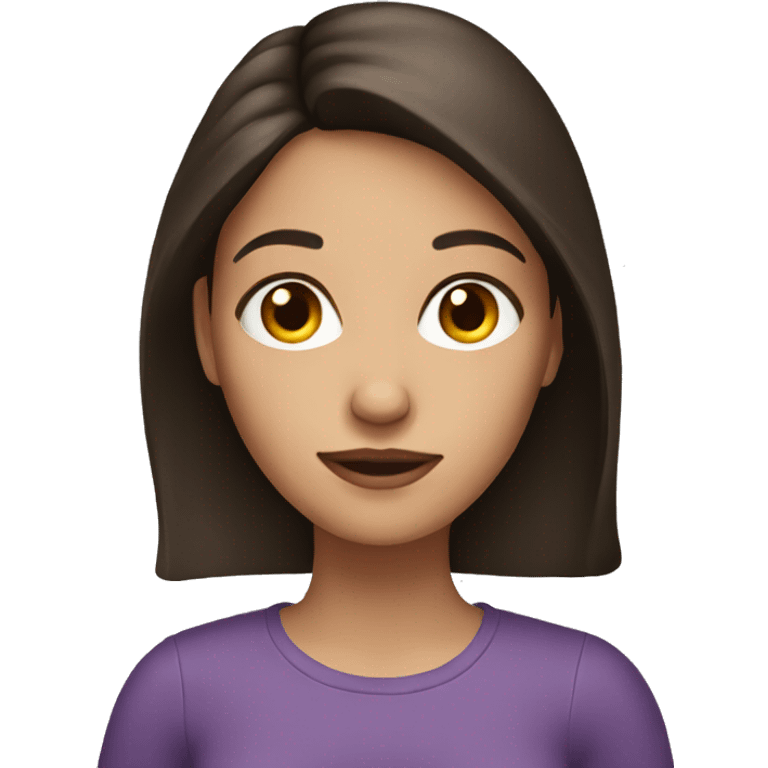 brunette girl with iphone emoji