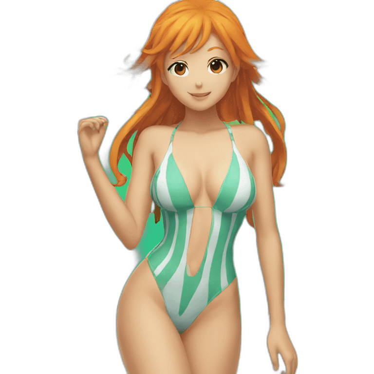 nami full body b swimsuit down shot emoji