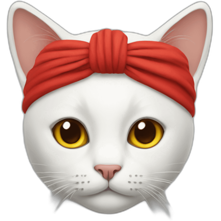 cat with red headband below ears emoji