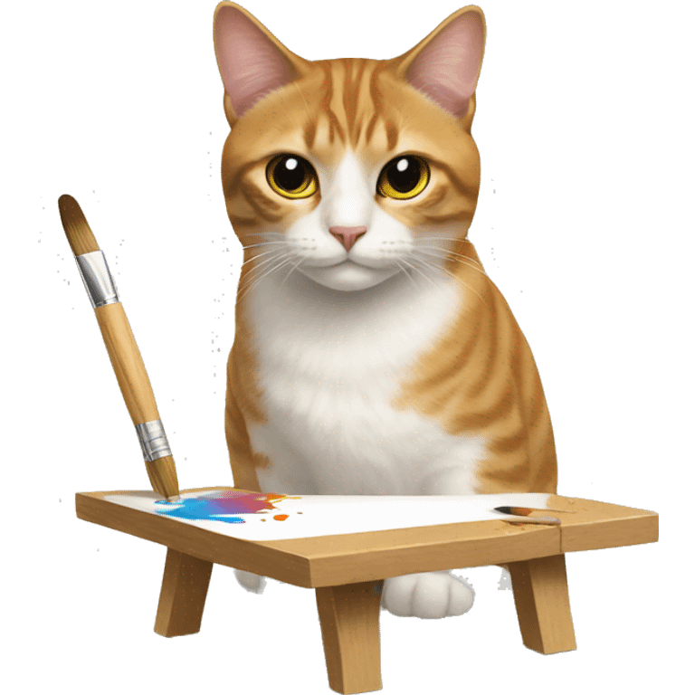 cat is painting emoji