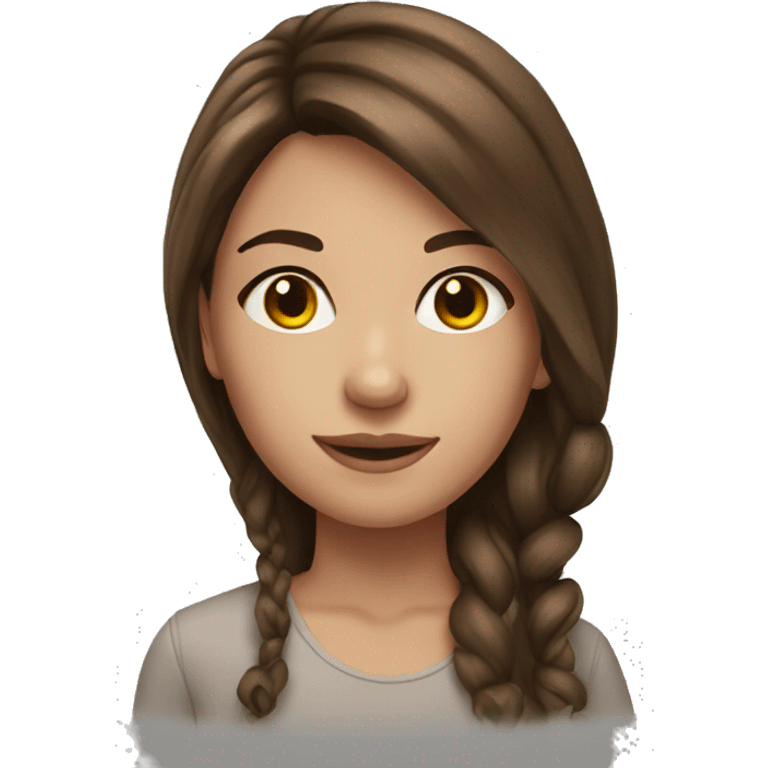 realistic girl with brown hair emoji