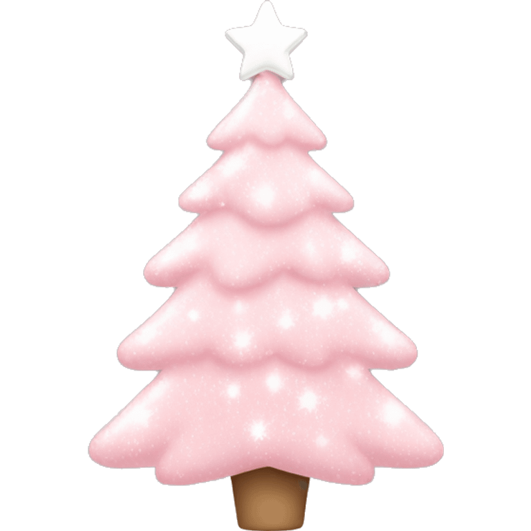 Light pink Christmas tree with white sparkly ornaments  emoji