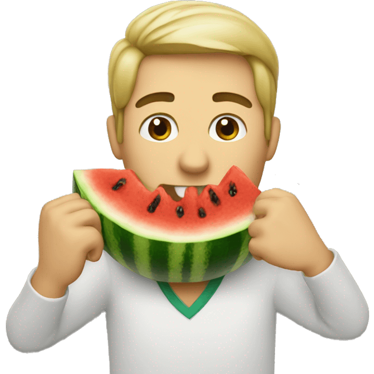 Man eating watermelon emoji