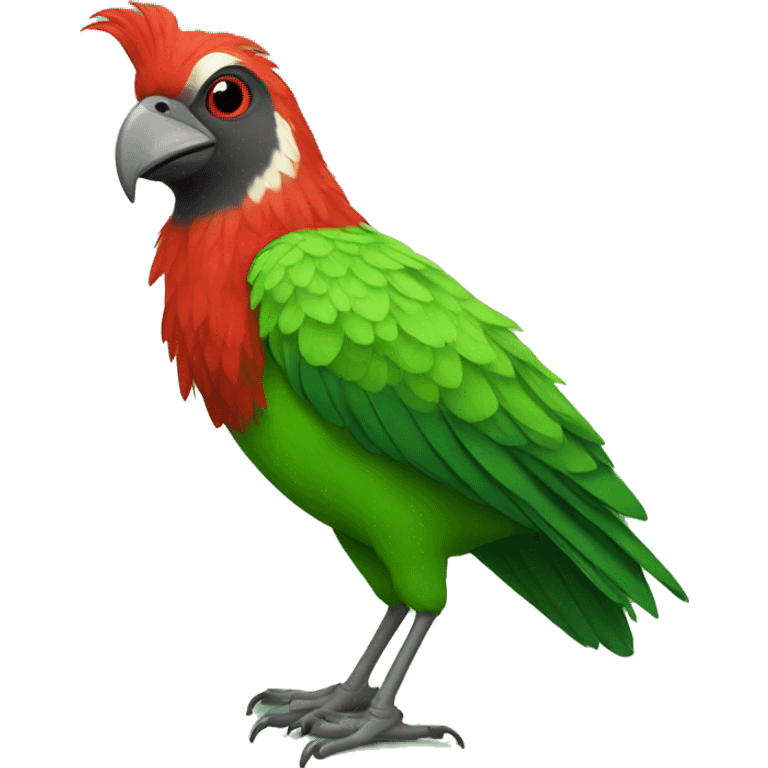 Red nosed Amazonian bird green body  emoji