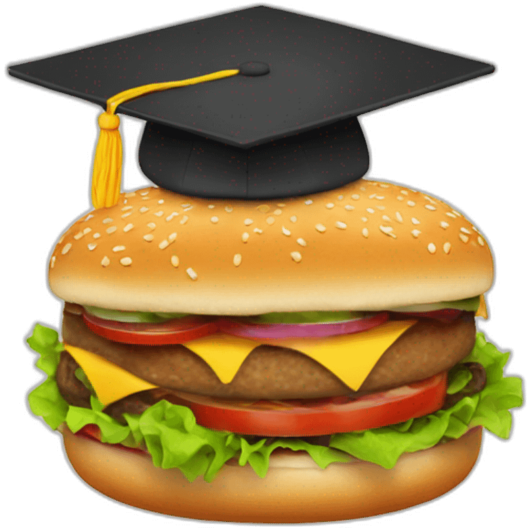 graduating burger emoji