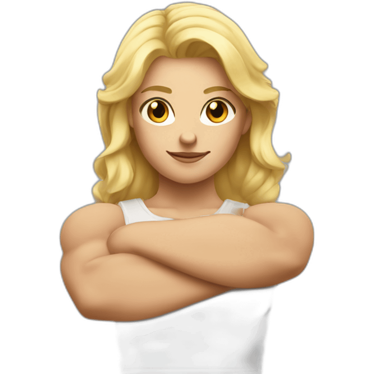 Strong muscle arm blonde girl emoji