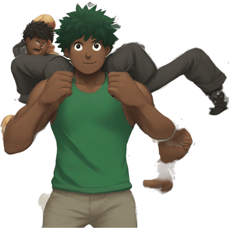 deku from mha being picked up by a big strong black guy  emoji