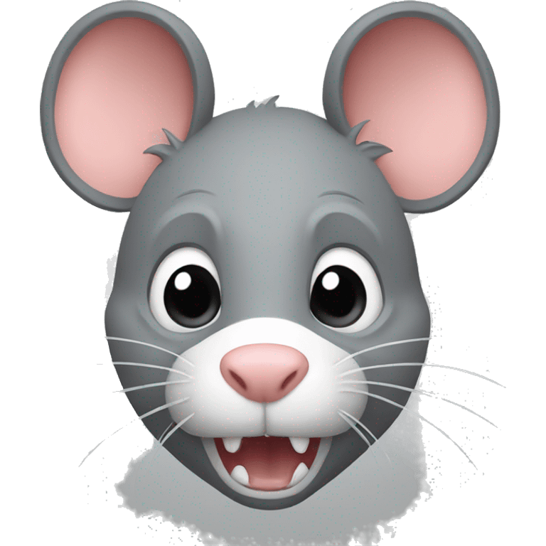 Furious grey rat emoji