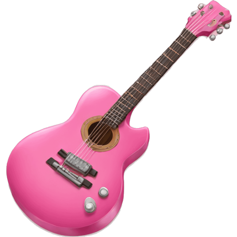 Pink guitar with pink bow emoji