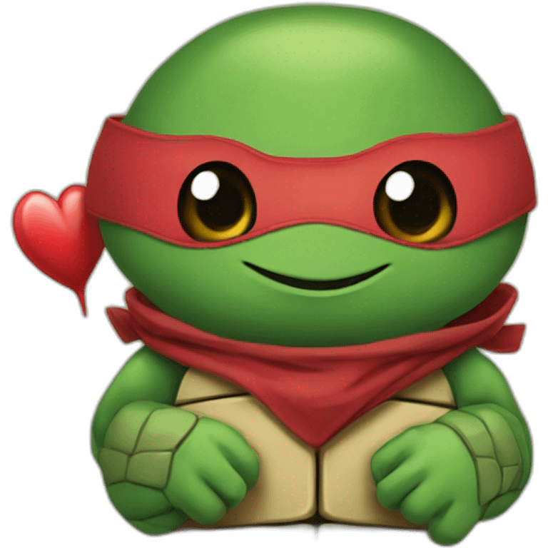 TMNT Raphael with heart emoji