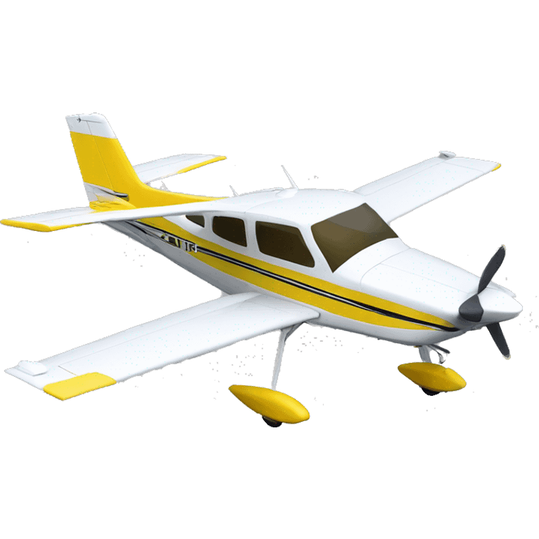 Real airplane cessna modelo 182 yellow  emoji