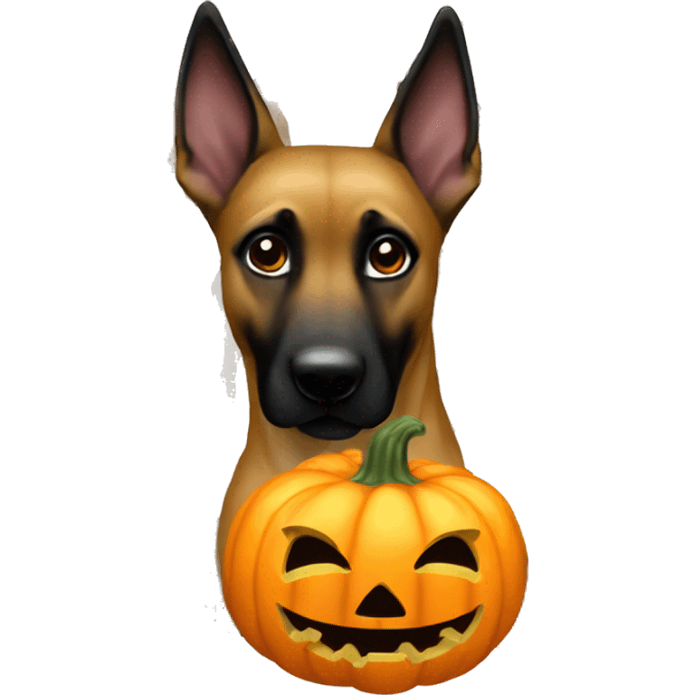 malinois run pumpkin scary spooky halloween emoji