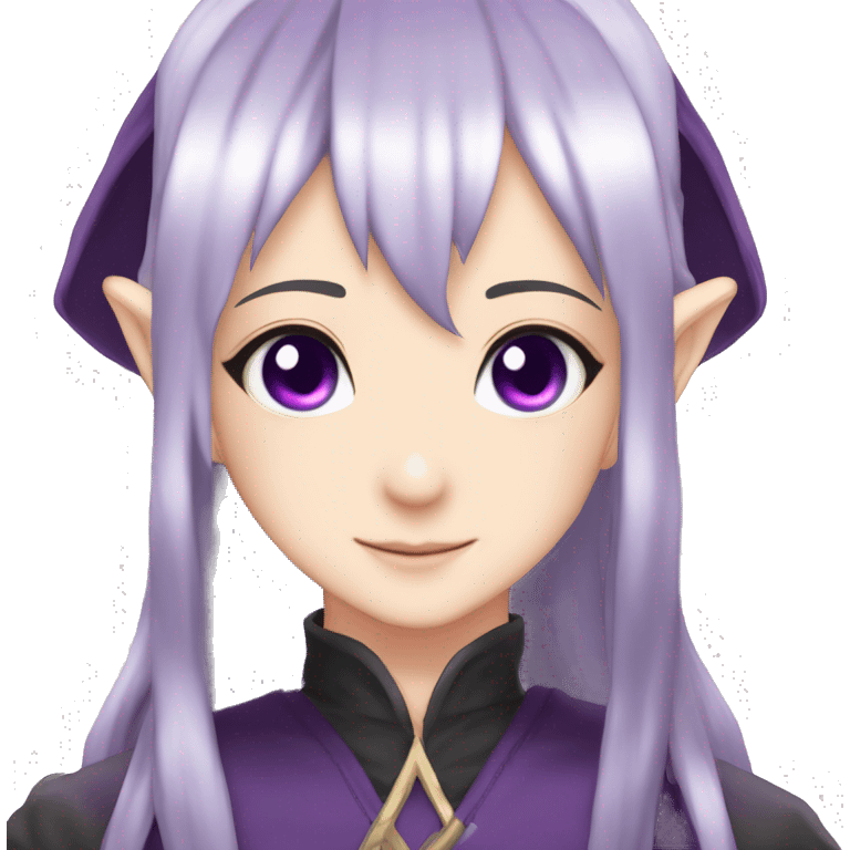 Gojo purple eyes Anime black_hair hair_between_eyes bangs Elf_ears_long emoji