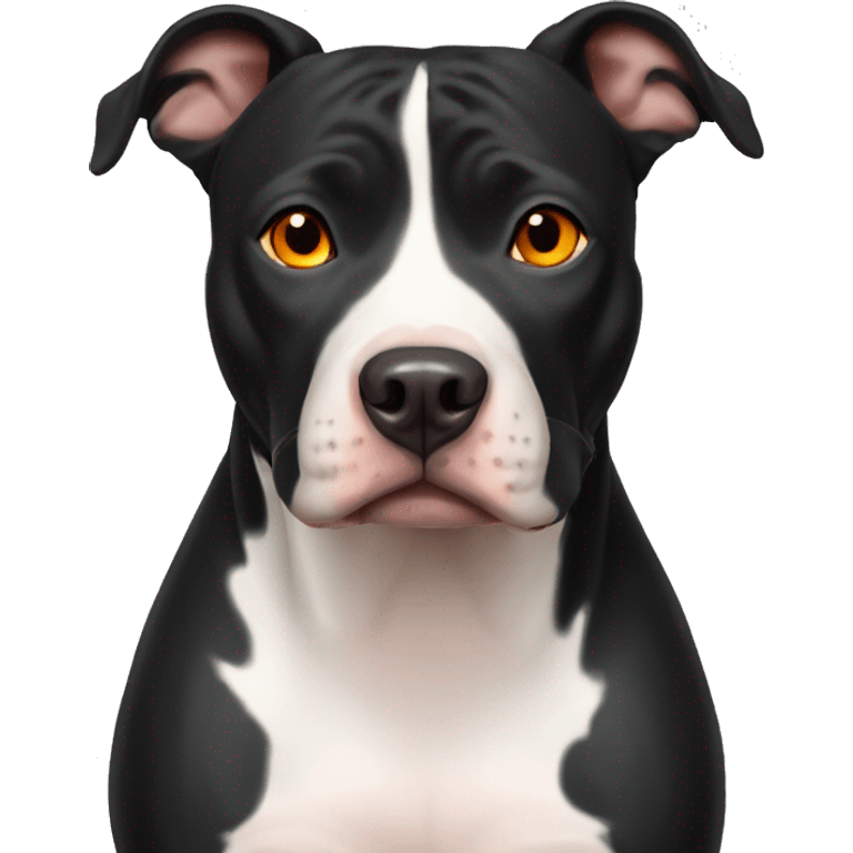 black pit bull terrier with orange eyes emoji