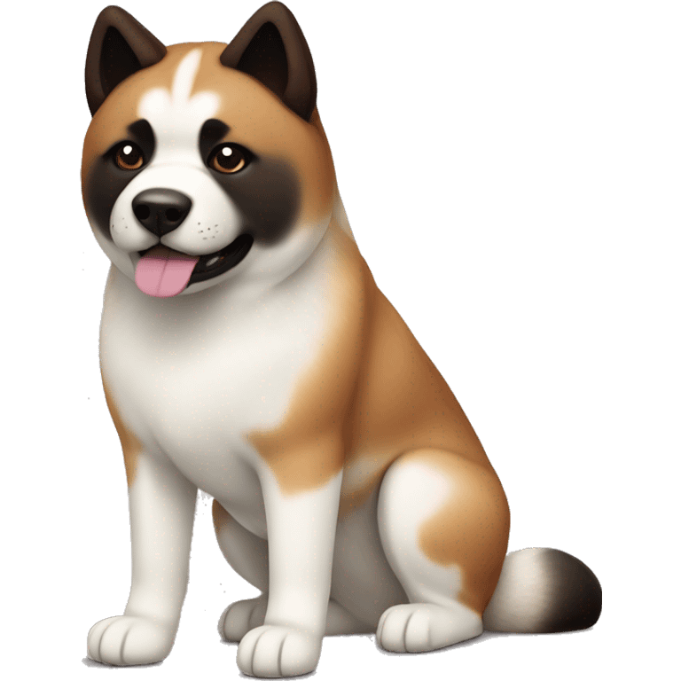 Akita with dark red fur and black spots  emoji