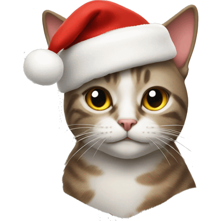 Cat with Christmas hat  emoji