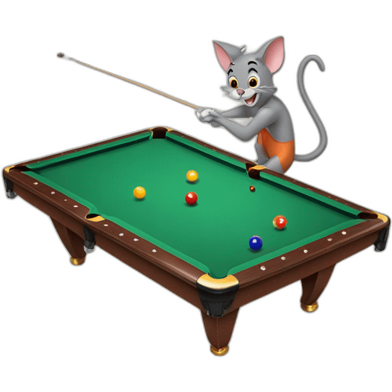 tom & jerry playing pool emoji