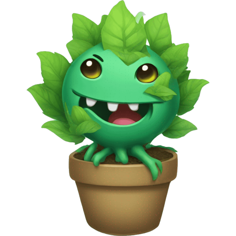 A cute plant monster is inlove emoji