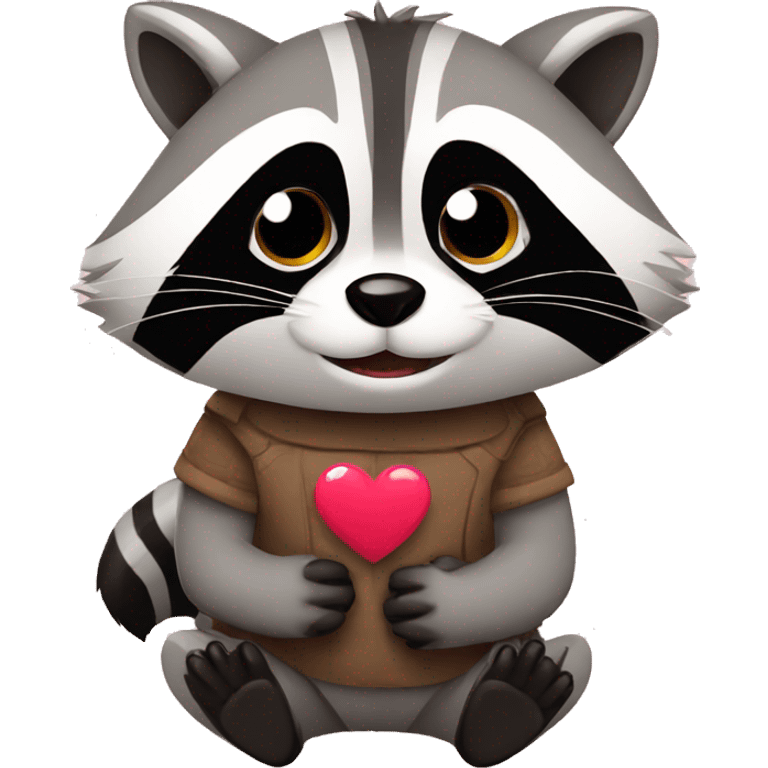 raccoon in love emoji