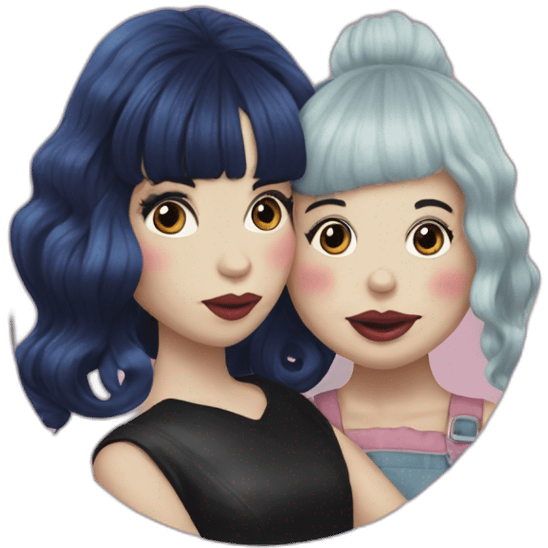 Bjork giving Melanie Martinez with a vinyl emoji