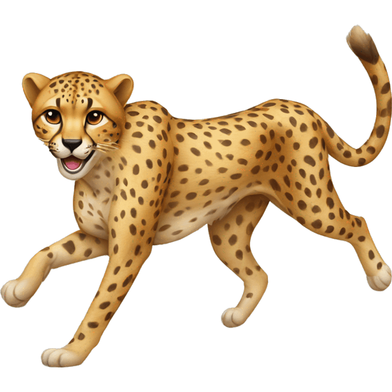 cheetah running with heart kiss emoji