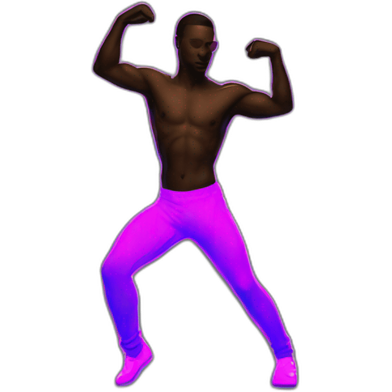  male dancer big booty neon sign style emoji