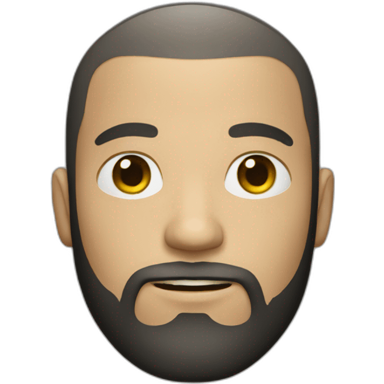 white man with black buzz cut and beard emoji