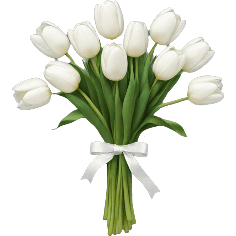 Bouquet of white tulips emoji