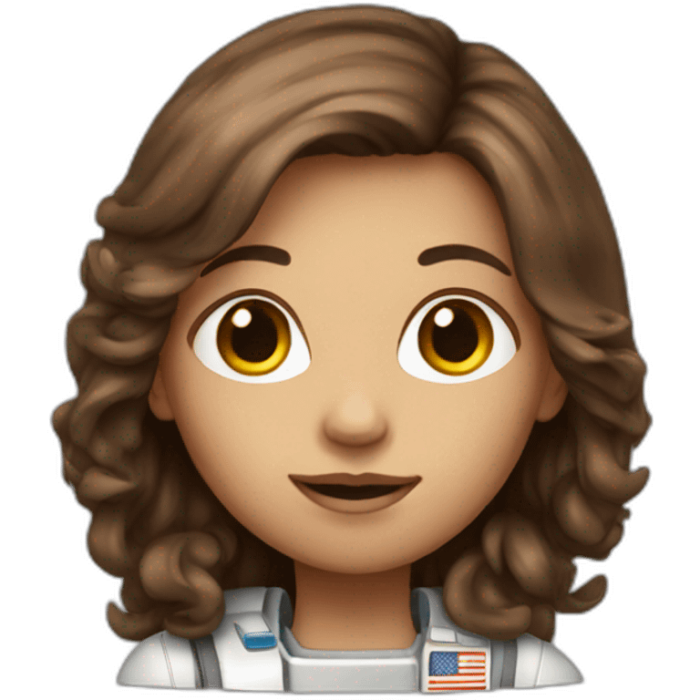 Girl astronaut with long brown hair emoji