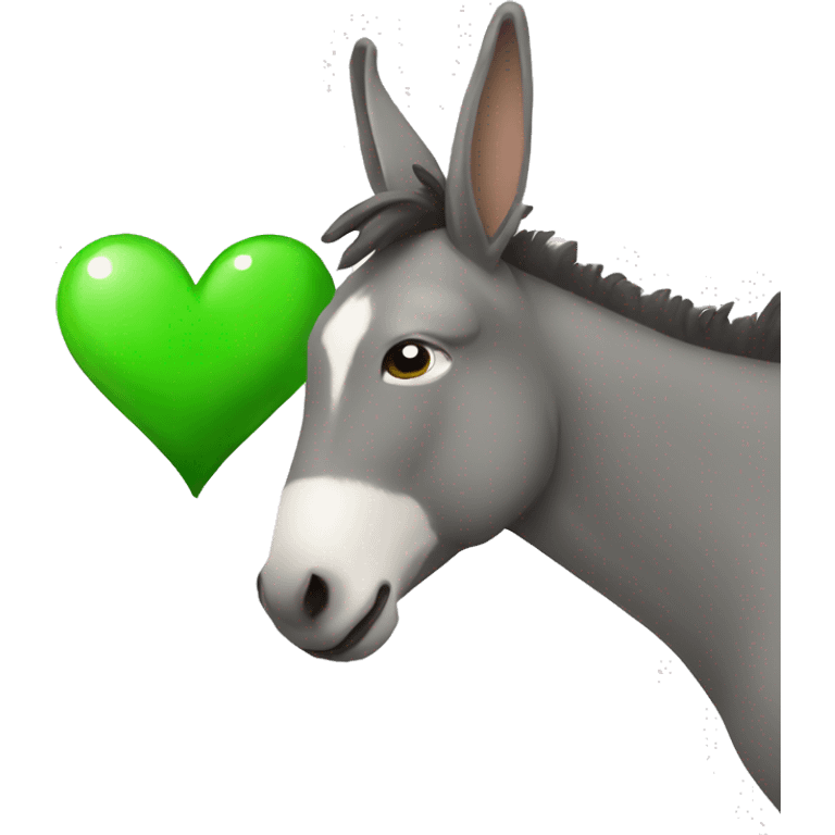 donkey holding a green heart  emoji