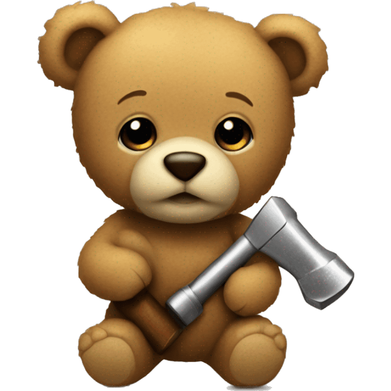 teddy bear holding a hammer emoji