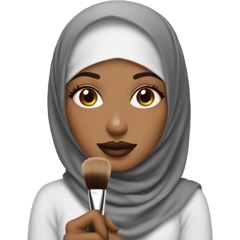 Hijabi-with-lipstick-holding-makeup-brushes emoji