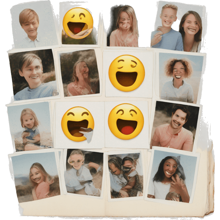 photo album with polaroids inside emoji