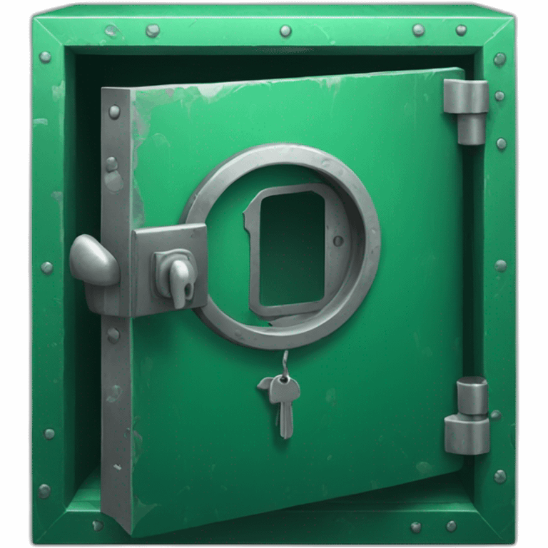 open safe in the middle of the emerald emoji