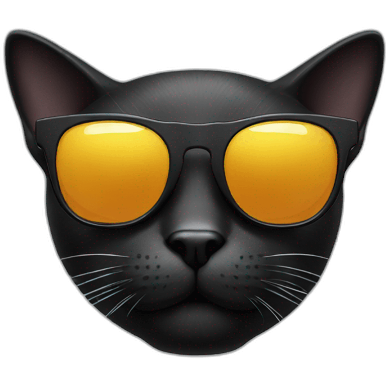 black cat with sun glasses emoji