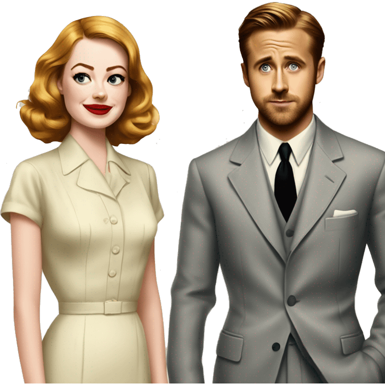 Ryan gosling and Emma stone 1940s  emoji