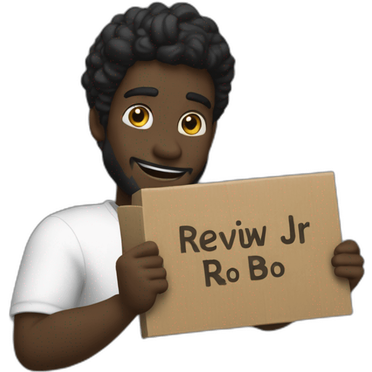 Black cshark holding a sign with the inscription “ReviewsJr” emoji