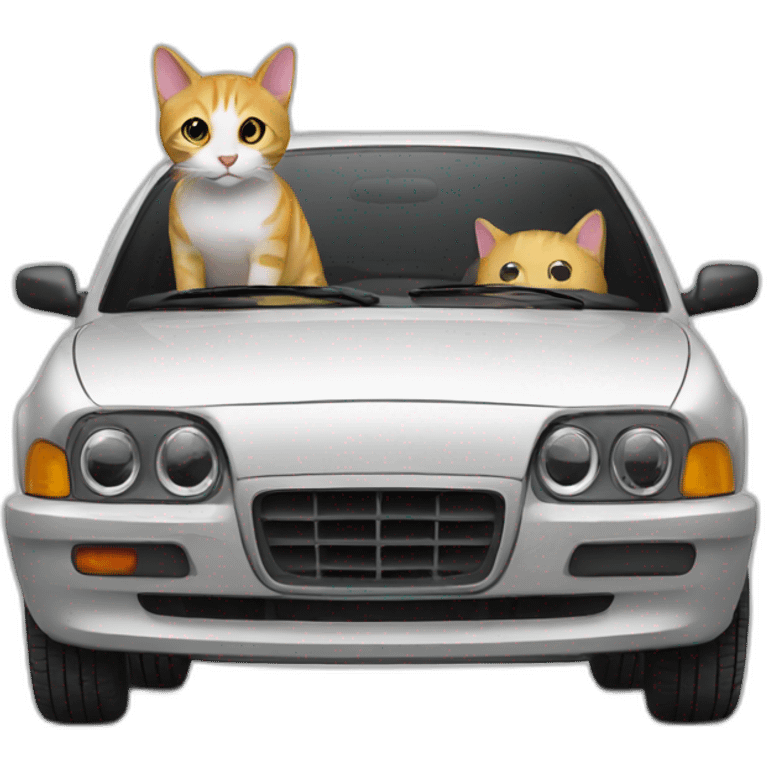 Car with a cat emoji