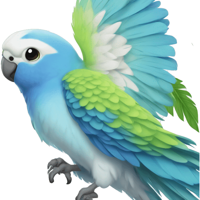 Parakeet with blue and white feathers  emoji