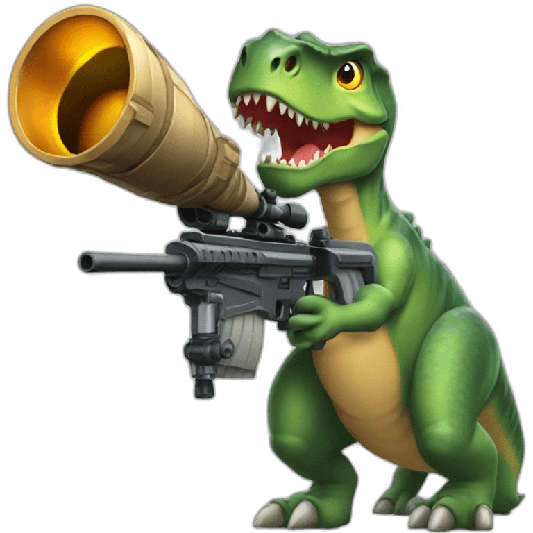 Dinosaurio con sniper en la espalda  emoji