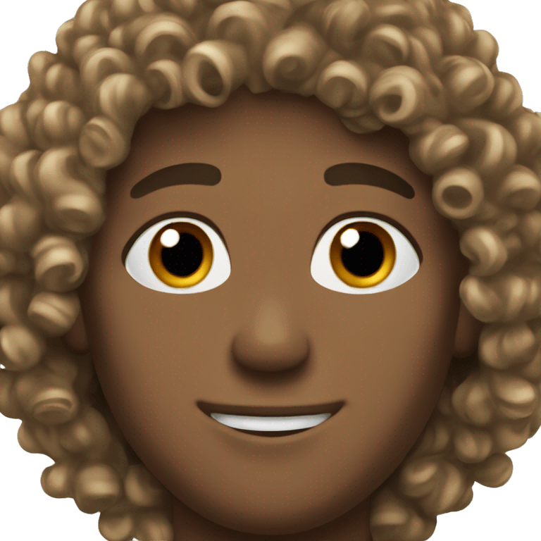 Hockey player curly brown hair emoji