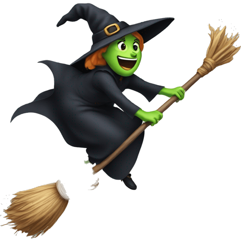 a witch flying on a broom  emoji