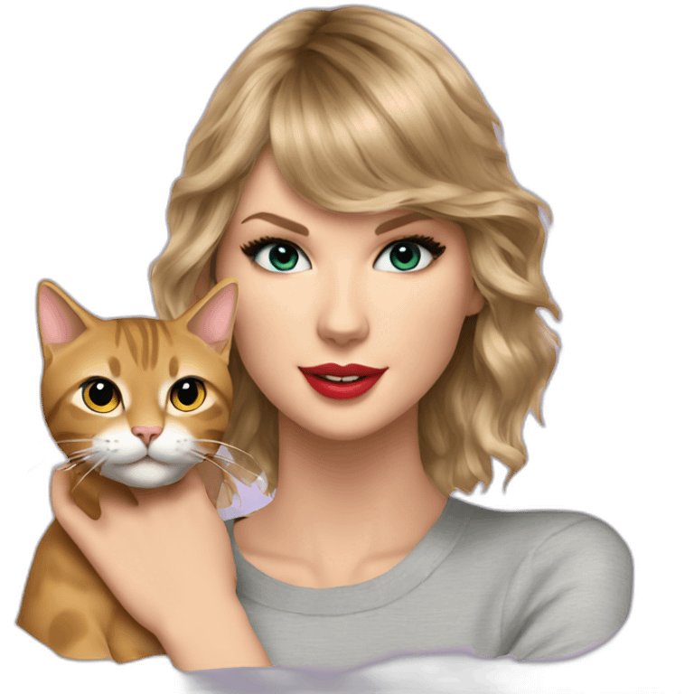 Taylor Swift with cat emoji