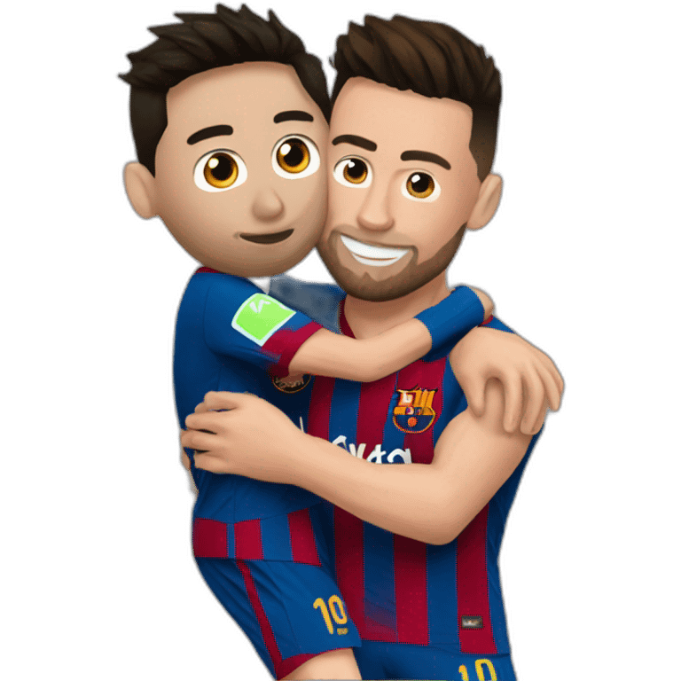 messi and ronaldo kissing emoji