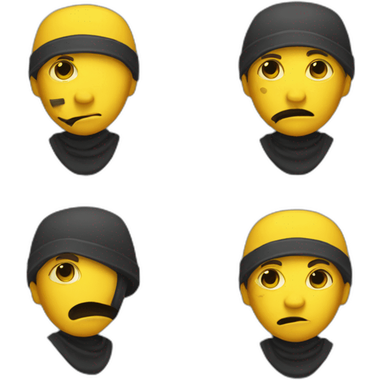 person that looks like a robber with yellow skin emoji