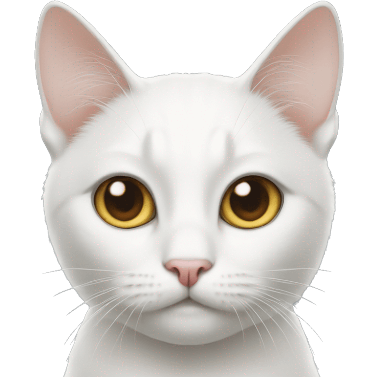 White cat with hazel eyes  emoji