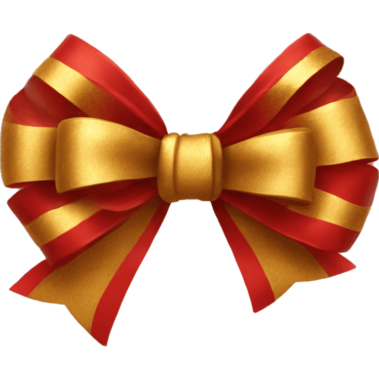  red and gold Christmas bow  emoji