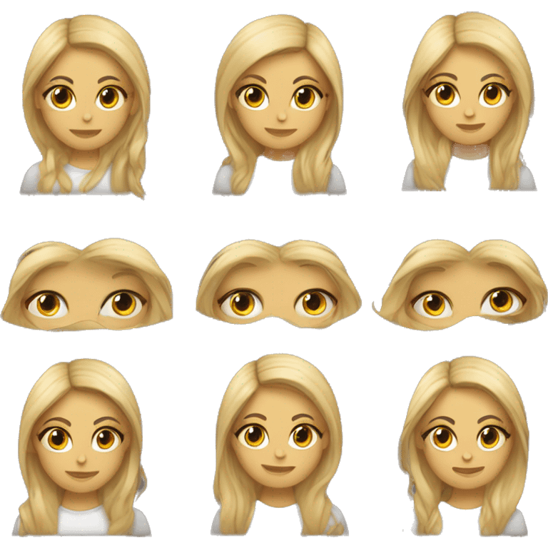 chica rubia pelo largo ojos marrones  emoji