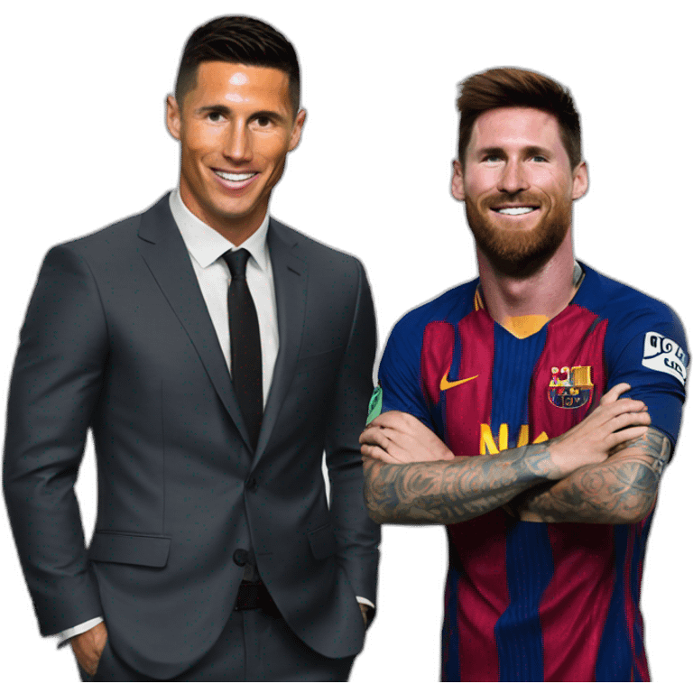 Ronaldo with Messi  emoji